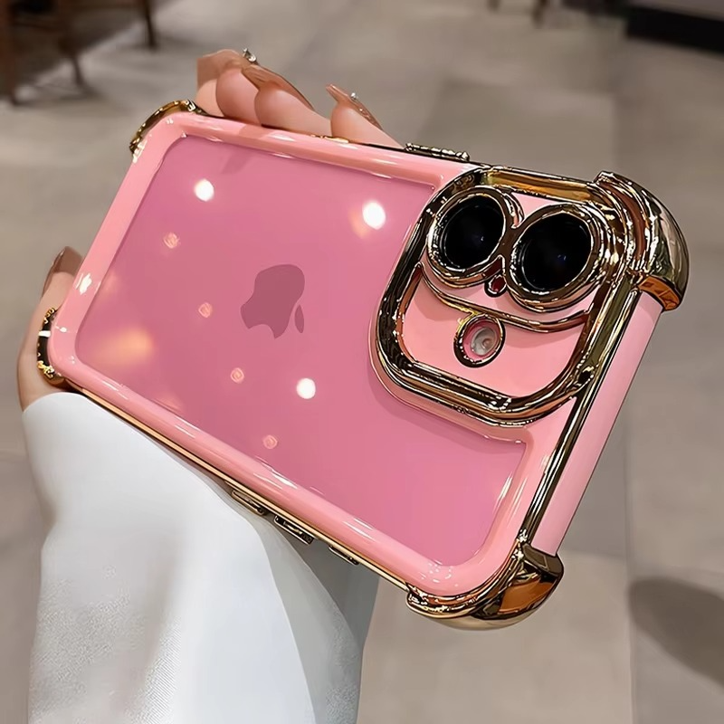 Luxury Plating Shockproof iPhone Case - Silicone Cover with Airbag Protection, Durable & Stylish Design | Case for iPhone