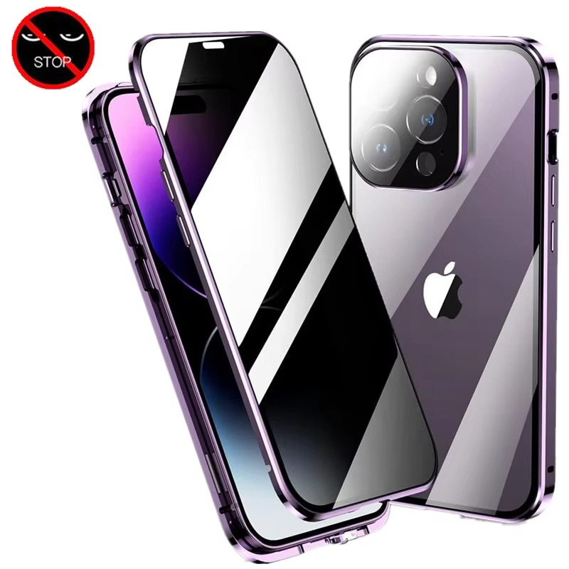 Premium Apple iPhone Case, MagSafe Compatible, Camera Lens and Screen Protection, Ultra Thin, Shockproof, Magnetic, Full All Around Protection, Double-Sided Privacy Cover
