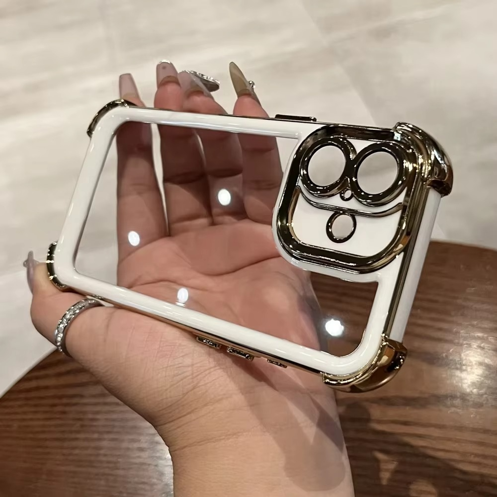 Luxury Plating Shockproof iPhone Case - Silicone Cover with Airbag Protection, Durable & Stylish Design | Case for iPhone