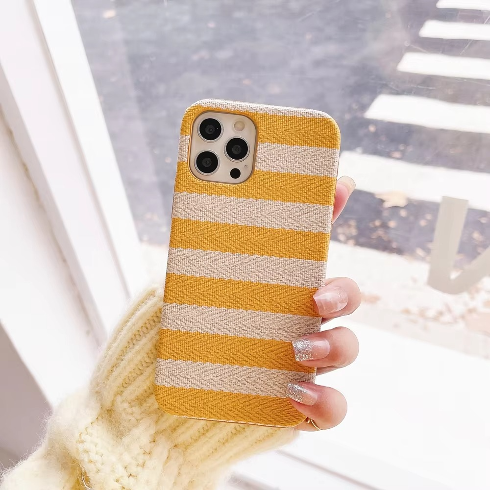 Premium Apple iPhone Case, MagSafe Compatible, Camera Lens and Screen Protection, Ultra Thin, Shockproof, Magnetic, Full All Around Protection, Canvas Stripe Fabric Cover