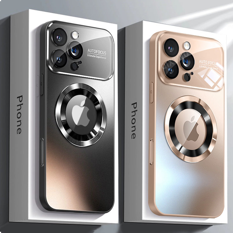 Luxury Magnetic iPhone Case - Matte Finish, MagSafe Compatible, Shockproof with Camera Lens Protection,