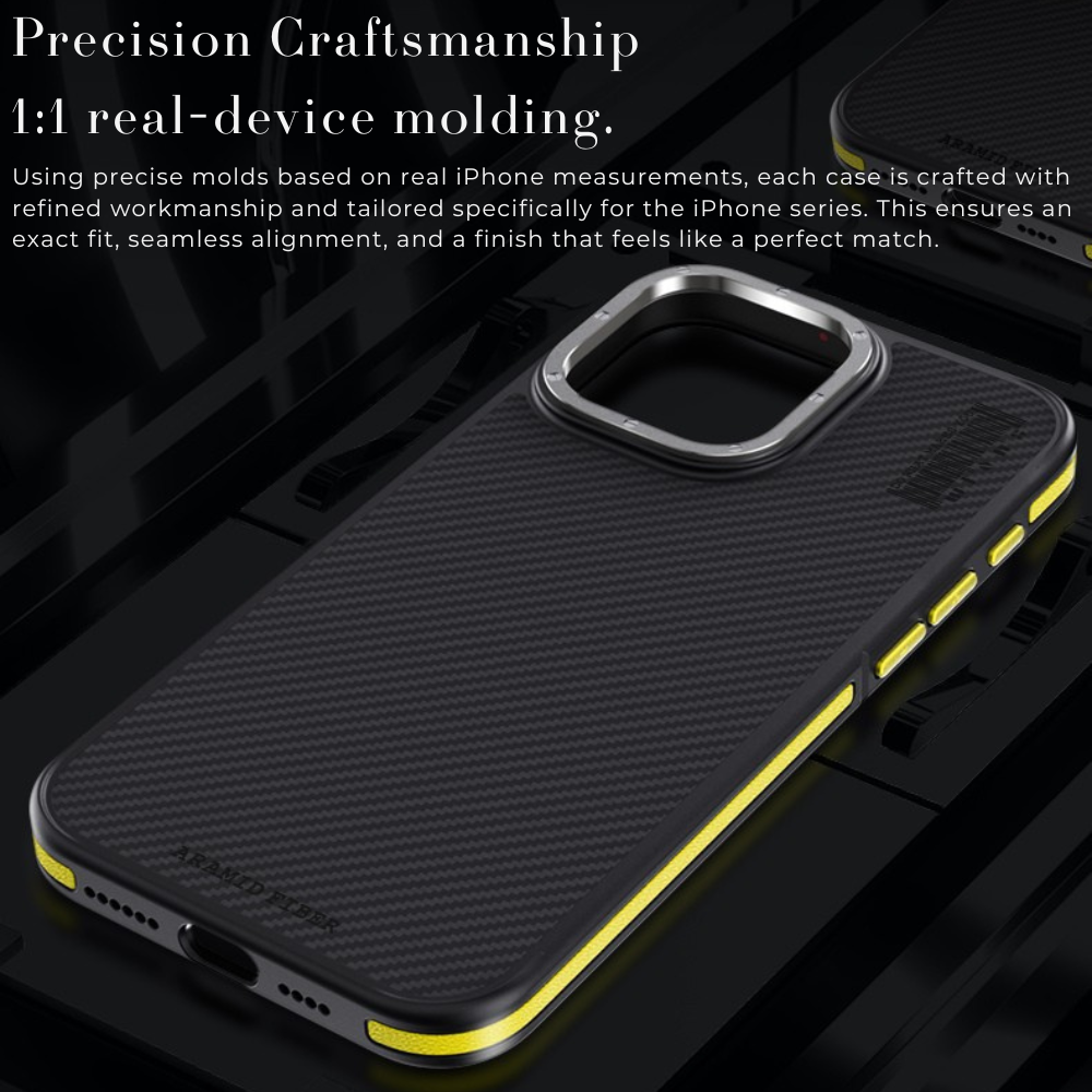 Premium 100% Aramid Fiber Kevlar iPhone Case – 600D Lightweight Compatible Ultra-Thin Protective Cover for iPhone Models