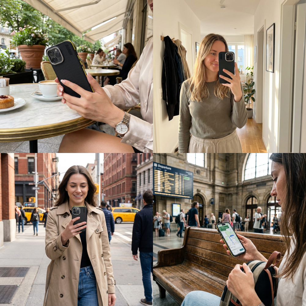 Premium 100% Aramid Fiber Kevlar iPhone Case – 600D Lightweight Compatible Ultra-Thin Protective Cover for iPhone Models