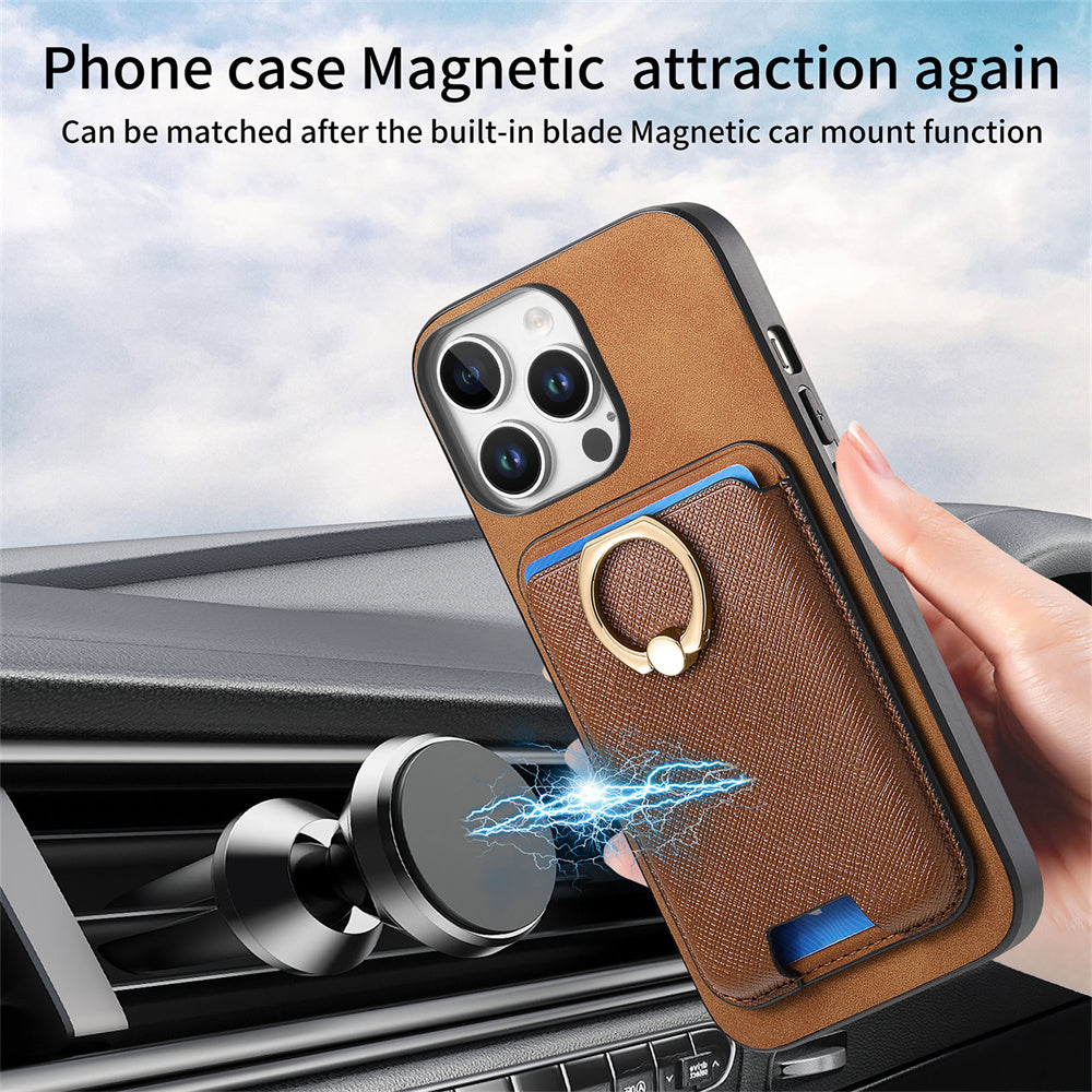 Luxury Detachable Magnetic Wallet iPhone Case – Card Holder, Ring Stand, Shockproof Protection for Secure and Convenient Use