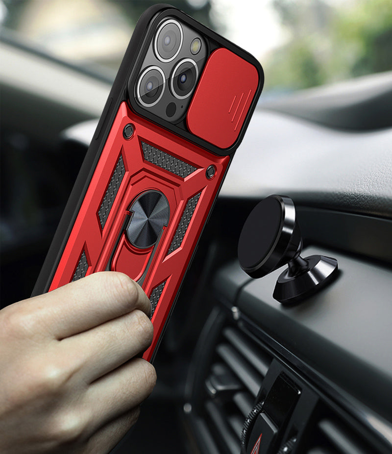 Shockproof Armor iPhone Case – Slide Camera Lens Protection, Rugged Full-Body Cover for iPhone Models