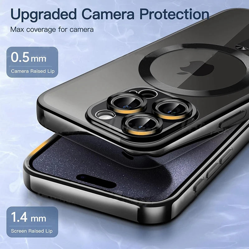 Luxury Ultra-Thin iPhone Case - MagSafe Compatible, Clear Transparent, Shockproof, Scratch-Resistant Hard PC Cover