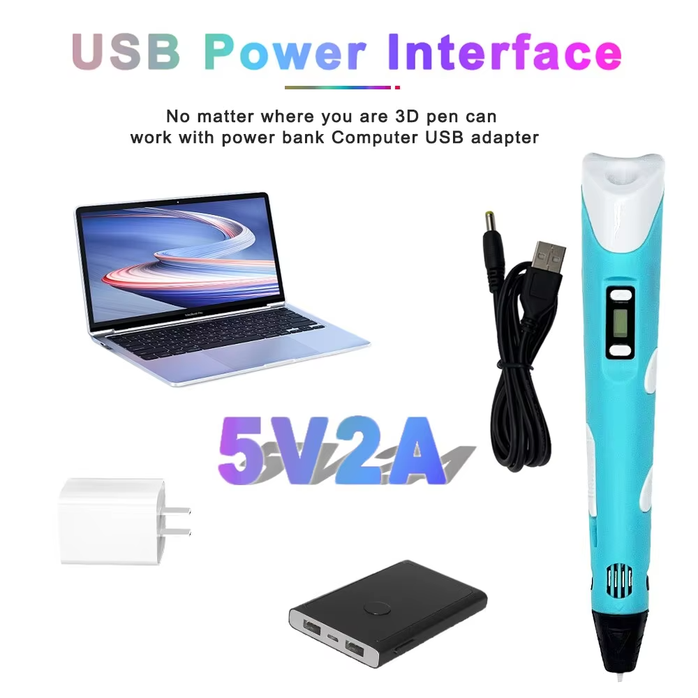 Creative 3D Drawing Pen for Kids – LCD Printing Pen with 50M PLA Filament, Safe DIY Toy for Art & Crafts, Ideal Birthday