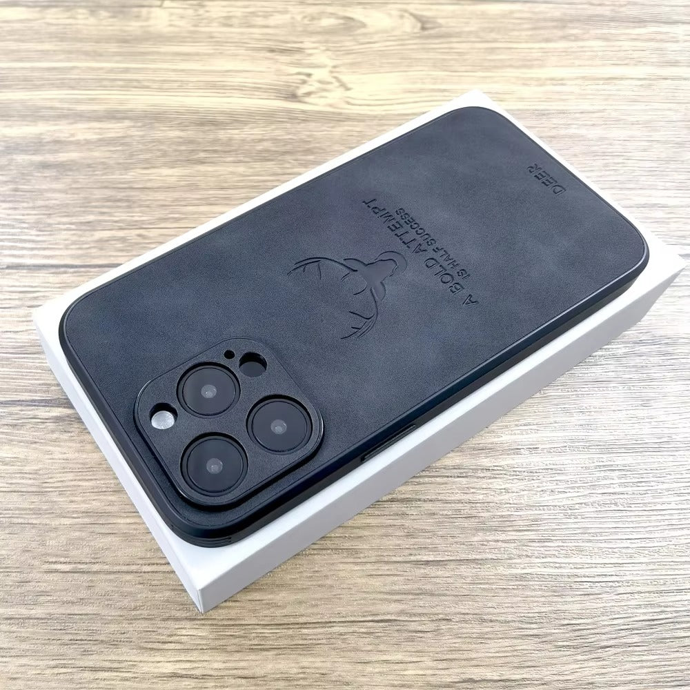 Premium Fashion Cloth iPhone Case – Built-in Magnetic Iron, Deer & Cat Design Durable Protective Shell | Case for iPhone