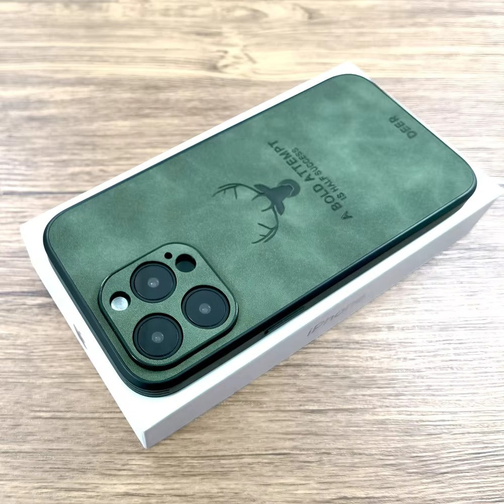 Luxury Vintage Lambskin PU Leather MagSafe iPhone Case – Wireless Charging, Full Protection, Stylish & Durable Cover