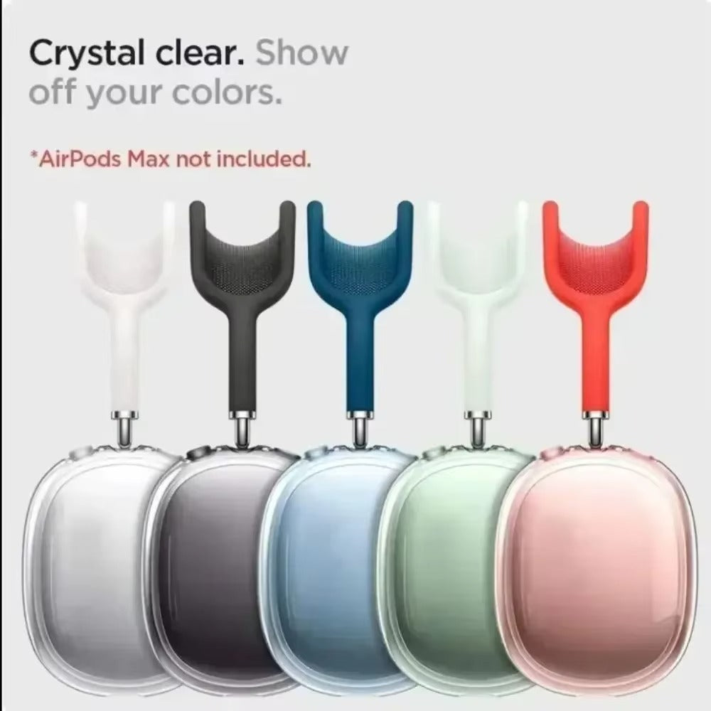 Premium 3-in-1 AirPods Max Protective Case Set – Soft Silicone Ear Pad Covers, TPU Transparent Shell & Headband Sleeve, Scratchproof, Anti-Yellowing, Precise Fit