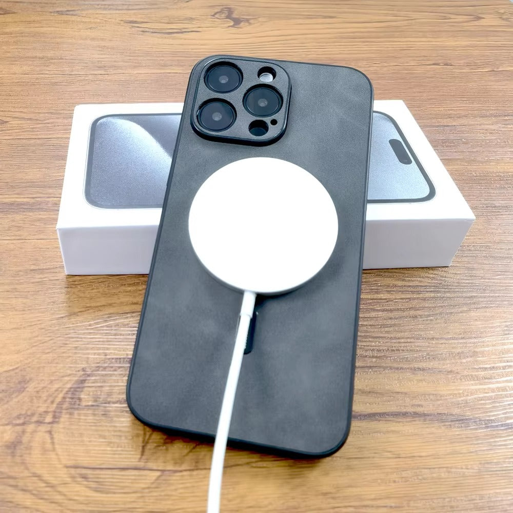 Luxury PU Leather MagSafe iPhone Case – Deer Embossed Design, Stylish & Durable Full Protection Cover | Case for iPhone