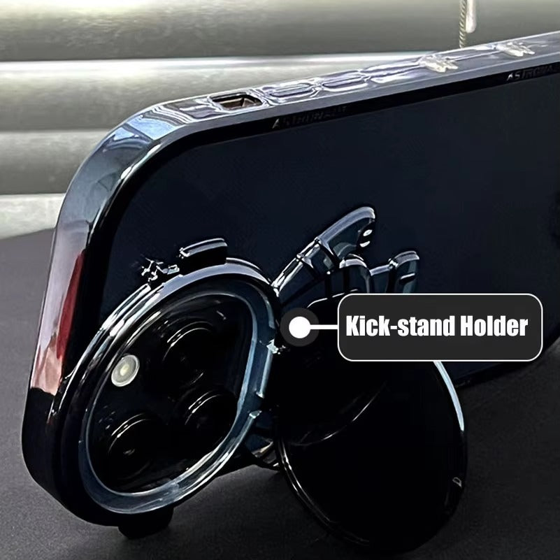 Premium Apple iPhone Case, MagSafe Compatible, Camera Lens and Screen Protection, Ultra Thin, Shockproof, Magnetic, Full All Around Protection, Astronaut Stand Clear Cover