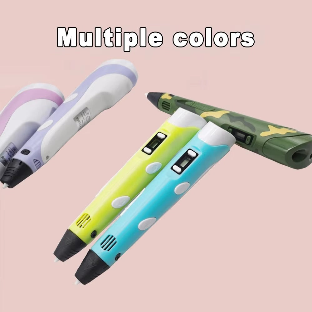 Creative 3D Drawing Pen for Kids – LCD Printing Pen with 50M PLA Filament, Safe DIY Toy for Art & Crafts, Ideal Birthday