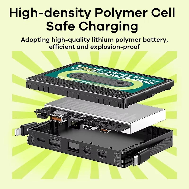 Premium 10000mAh Portable Power Bank – PD18W QC22.5W Two-Way Fast Charging, Digital Display, Compact Mobile Battery for Apple Huawei Xiaomi