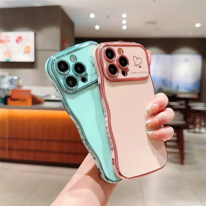 Luxury Apple iPhone Case MagSafe Compatible, Camera Lens & Screen Protection All Around Protection Cover with Heart Design