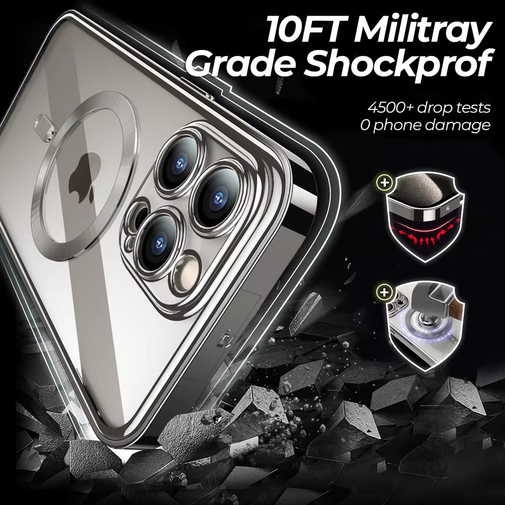 Robust Apple iPhone Case MagSafe Compatible, Camera Lens & Screen Protection, Cover with 10FT Military Glass Shield