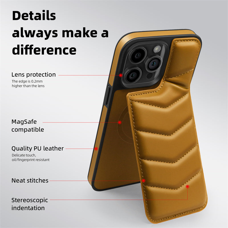 Premium MagSafe Leather iPhone Case – Magnetic Wireless Charging, Card Holder Wallet, Shockproof Protection, Sleek Design for iPhone Models