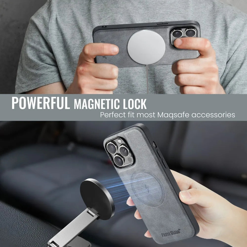 Luxury 2-in-1 Detachable Wallet iPhone Case – Magnetic Card Holder, MagSafe Compatible, Shockproof Protection, Premium Leather Cover for iPhone Models