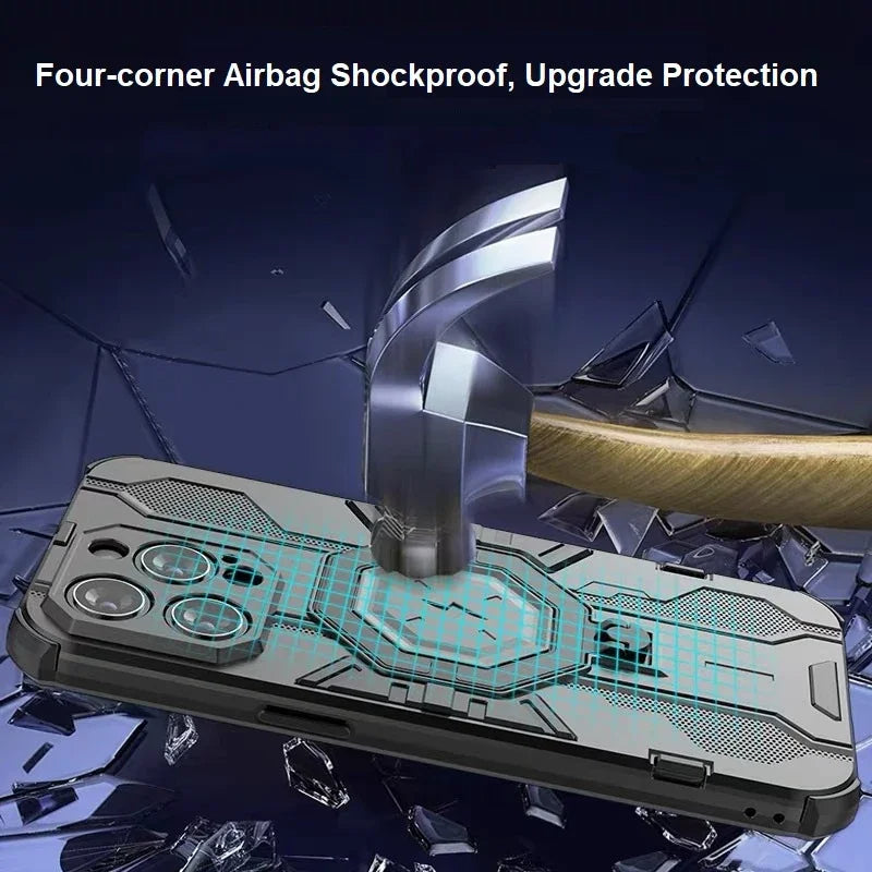 KEYSION MagSafe Shockproof iPhone Case – Ring Stand with Camera Protection, Durable Phone Cover for iPhone Models