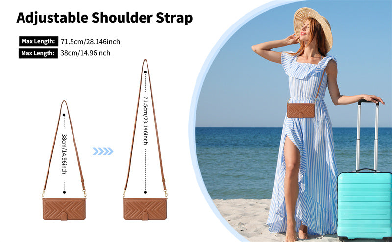 Luxury Crossbody Wallet iPhone Case – Fashion Shoulder Strap, Magnetic Closure, Card Holder and Premium Protection for iPhone