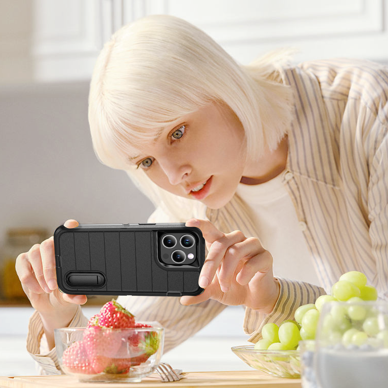 Heavy-Duty Shock Absorption iPhone Case – Full-Body Protective Silicone Rubber Cover for iPhone Models