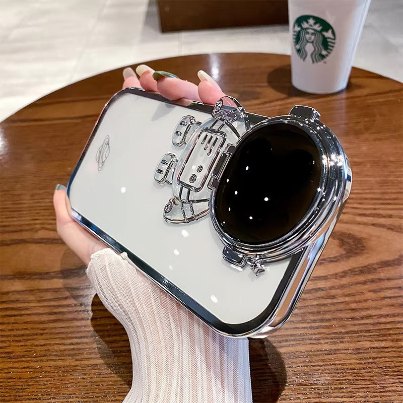 Premium Apple iPhone Case, MagSafe Compatible, Camera Lens and Screen Protection, Ultra Thin, Shockproof, Magnetic, Full All Around Protection, Astronaut Stand Clear Cover