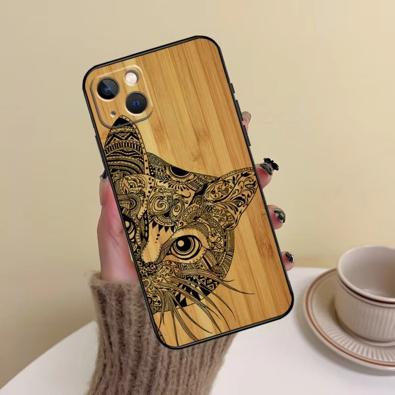 Premium Apple iPhone Case, MagSafe Compatible, Camera Lens and Screen Protection, Ultra Thin, Shockproof, Magnetic, Full All Around Protection, Bamboo Animal Print Cover