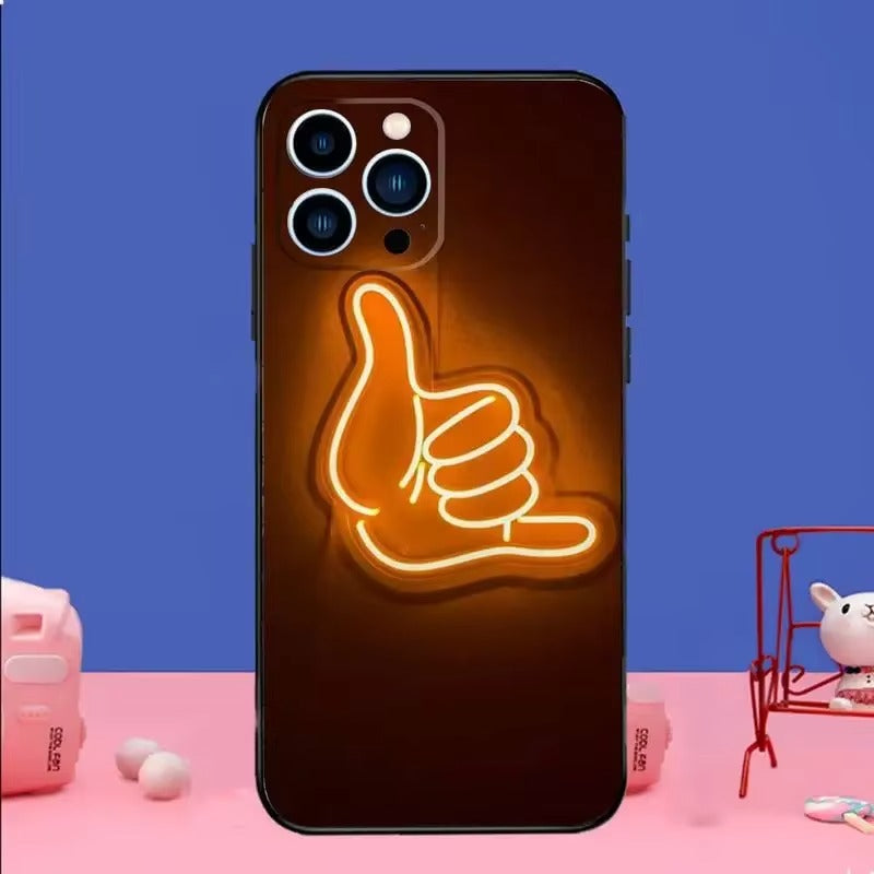 Premium Apple iPhone Case, MagSafe Compatible, Camera Lens and Screen Protection, Ultra Thin, Shockproof, Magnetic, Full All Around Protection, Neon Light Black Cover