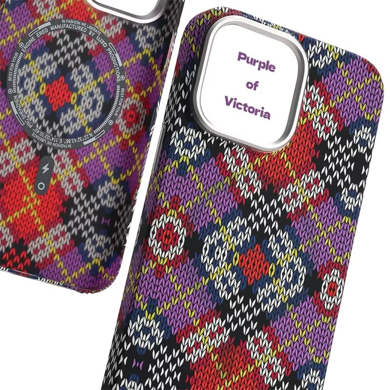 Premium Apple iPhone Case, MagSafe Compatible, Camera Lens and Screen Protection, Ultra Thin, Shockproof, Magnetic, Full All Around Protection, Nordic Sweater Hard Cover