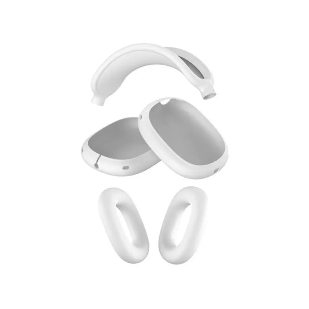Premium 3-in-1 AirPods Max Protective Case Set – Soft Silicone Ear Pad Covers, TPU Transparent Shell & Headband Sleeve, Scratchproof, Anti-Yellowing, Precise Fit
