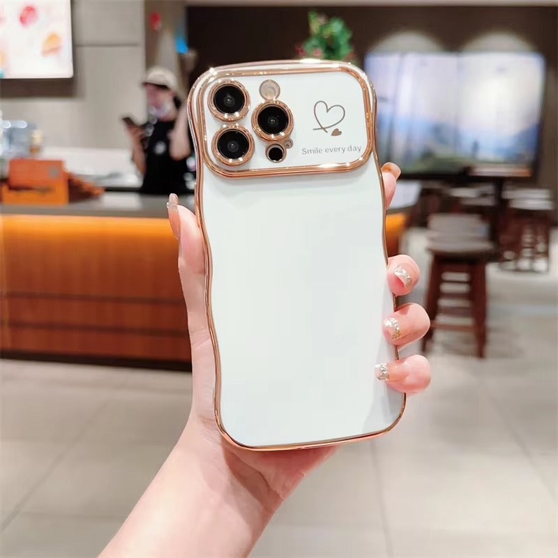 Luxury Apple iPhone Case MagSafe Compatible, Camera Lens & Screen Protection All Around Protection Cover with Heart Design