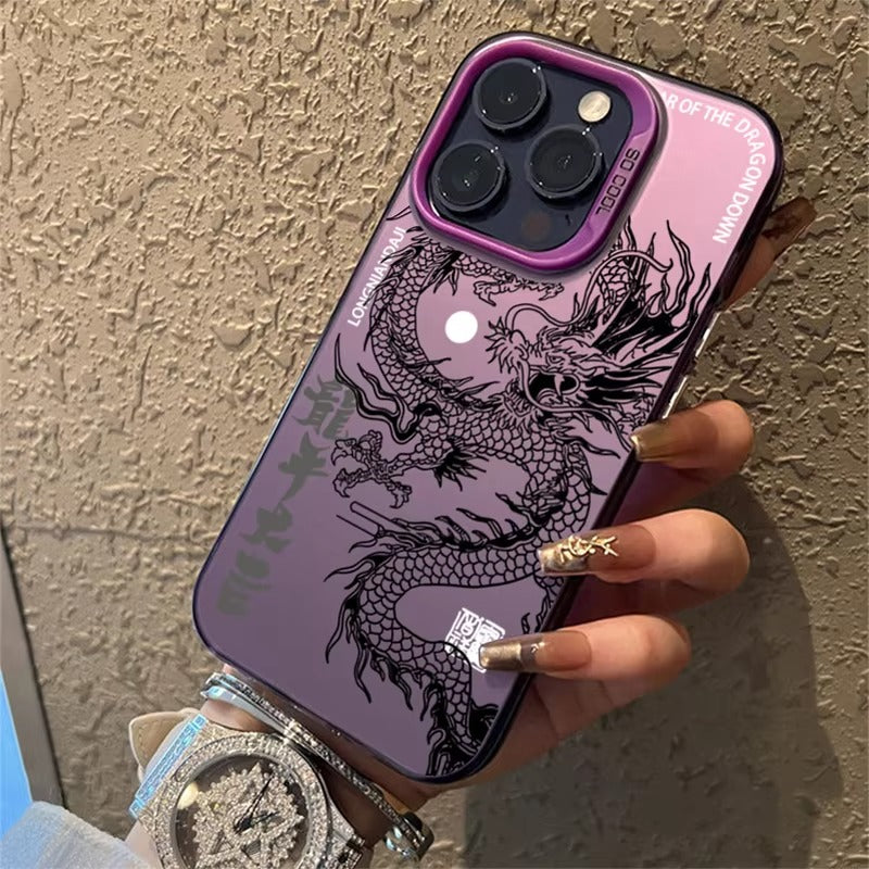 Luxury Apple iPhone Case, MagSafe Compatible, Camera Lens and Screen Protection, Ultra Thin, Shockproof, Magnetic, Full All Around Protection, Dragon Totem Armor Cover