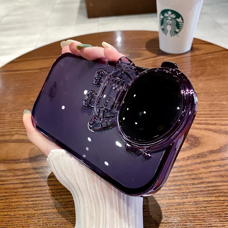 Premium Apple iPhone Case, MagSafe Compatible, Camera Lens and Screen Protection, Ultra Thin, Shockproof, Magnetic, Full All Around Protection, Astronaut Stand Clear Cover