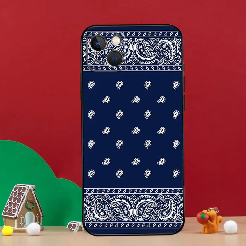 Luxury Apple iPhone Case, MagSafe Compatible, Camera Lens and Screen Protection, Ultra Thin, Shockproof, Magnetic, Full All Around Protection, Bandana Paisley Cover