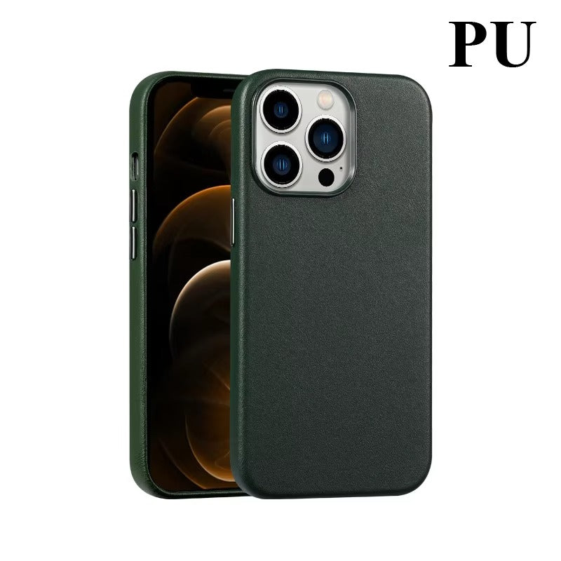 Premium Genuine Leather iPhone Case – 360° Full Protection, Luxury Armor Shell, Stylish & Durable Back Cover Case for iPhone