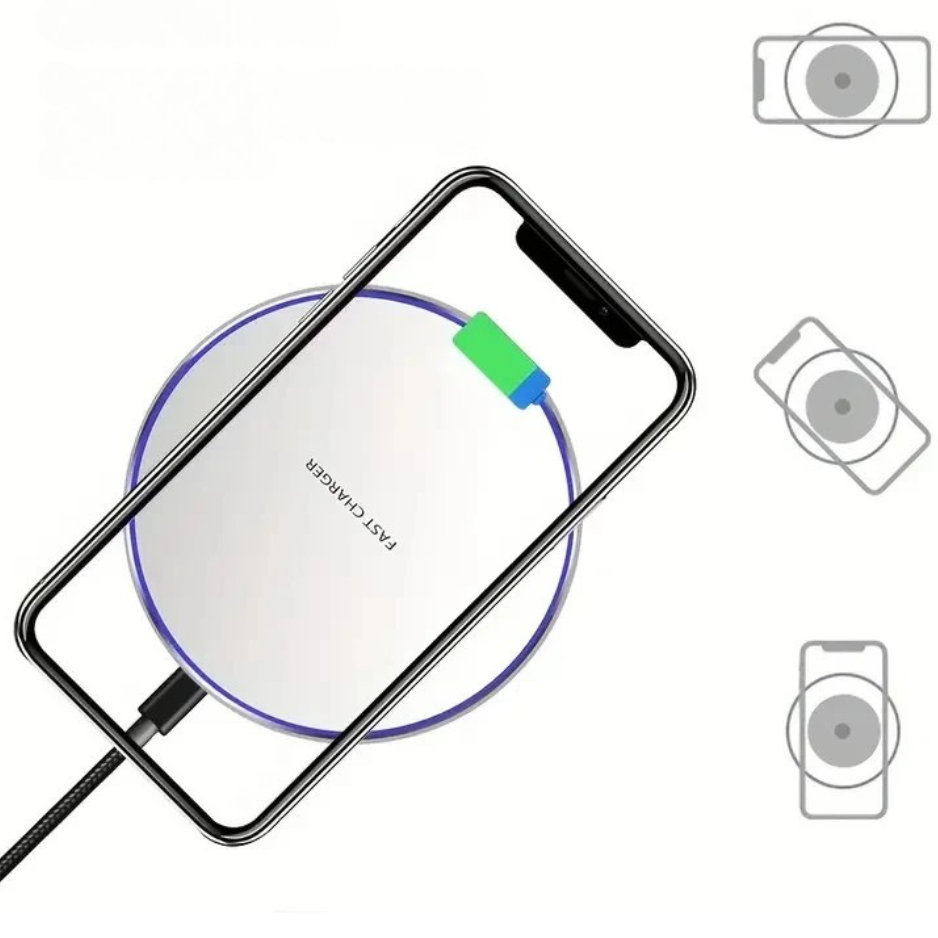 Premium 30W Wireless Charging Pad – Fast Induction Charger with Type C Connector, LED Indicator, Compatible with Apple iPhone, AirPods, iOS & Android Devices