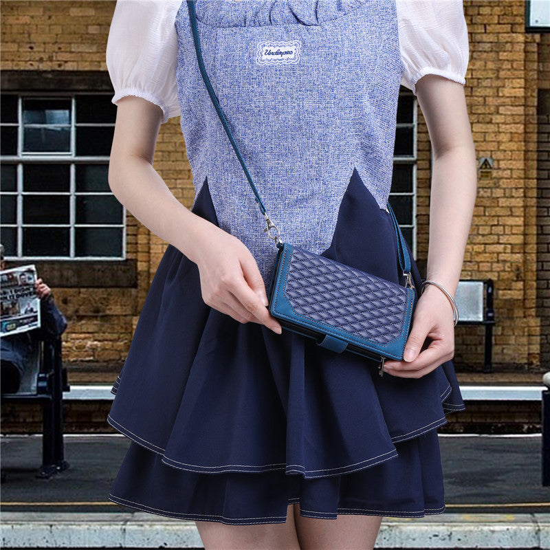 Luxury Flip Leather Wallet iPhone Case – Long Lanyard, Zipper Closure, Card Holder, and Premium Design for iPhone