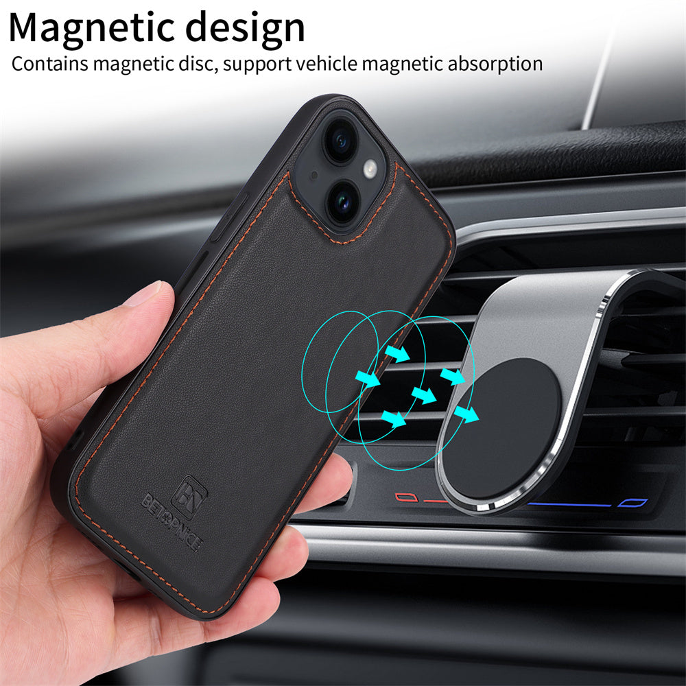 Luxuriöse, abnehmbare 2-in-1-Brieftaschenhülle für das iPhone – magnetische Lederhülle, Kartenhalter, Ständer, sicherer Verschluss, stilvoller und langlebiger Schutz