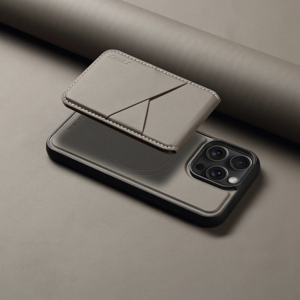 Luxury Magnetic Leather Wallet iPhone Case – 2-in-1 MagSafe Card Holder, Kickstand, Shockproof Protection, Premium Design, Wireless Charging Compatible for iPhone Models