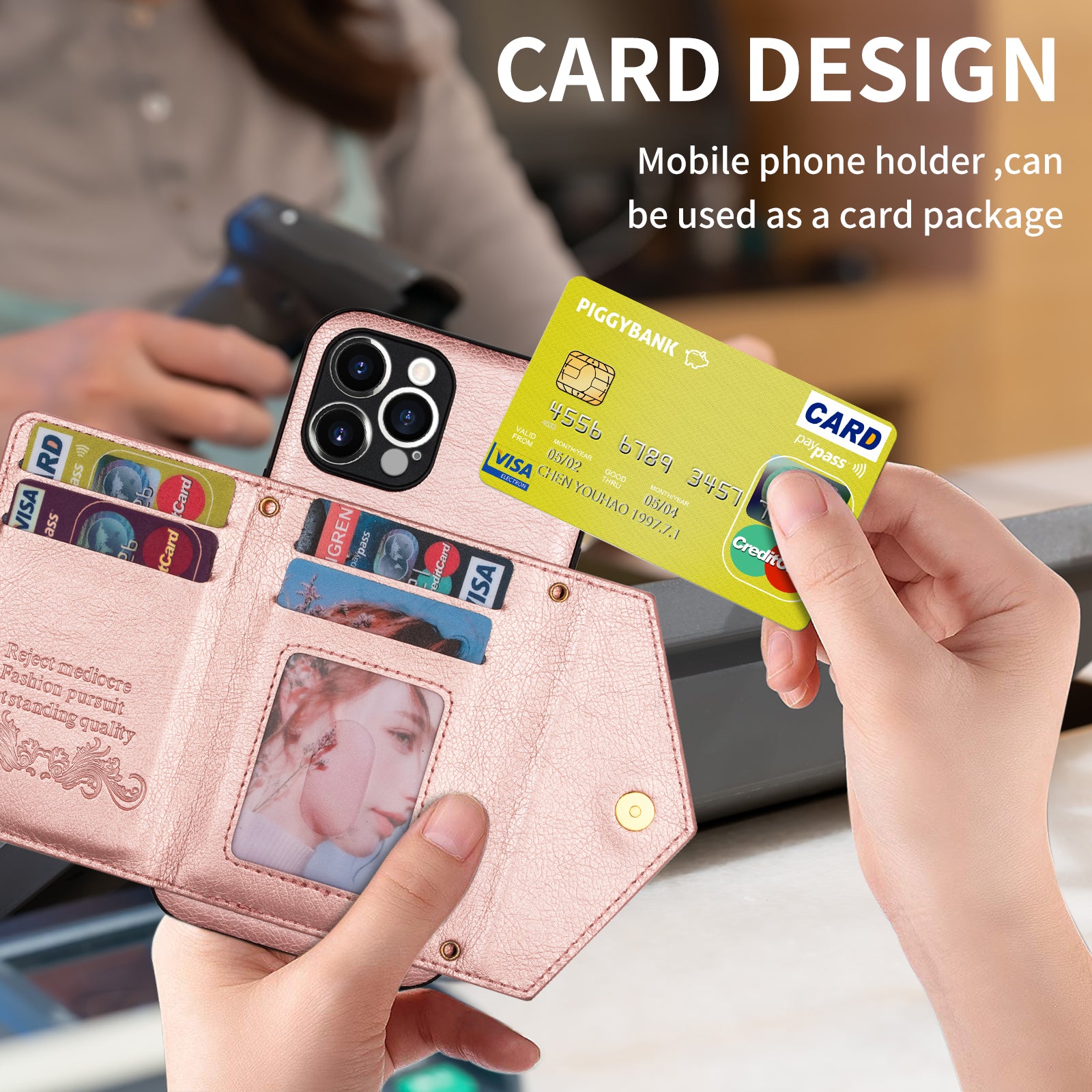 Zipper Wallet Crossbody Leather iPhone Case – Card Holder, Lanyard Strap, Secure Storage Stylish Protection for iPhone Models