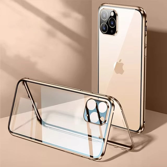 Premium Apple iPhone Case MagSafe Compatible, Camera Lens & Screen  Protection Cover with Double Glass Snap Lock