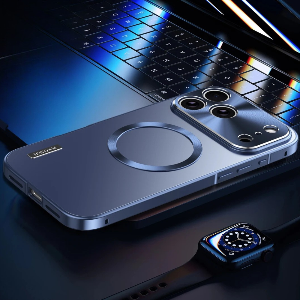 Premium iPhone Case MagSafe Compatible Magnetic Shockproof Cover with Camera Lens Protection Ultra Thin Full Protection Aluminum Frame Frosted Matte Back