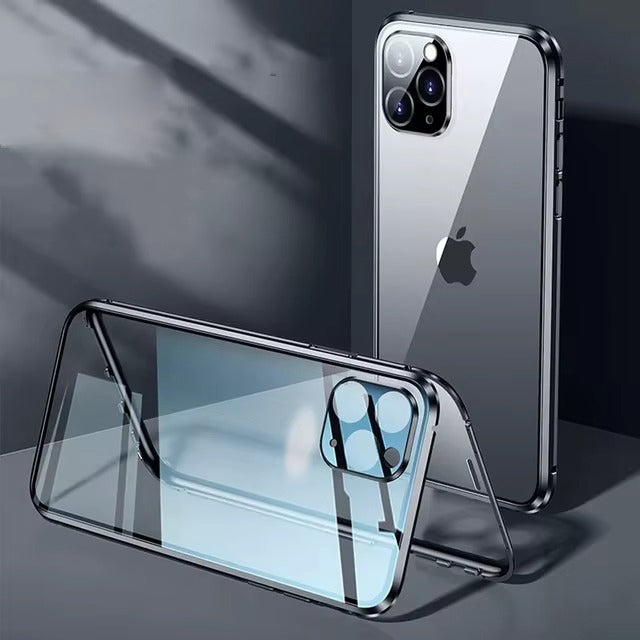 Premium Apple iPhone Case MagSafe Compatible, Camera Lens & Screen  Protection Cover with Double Glass Snap Lock