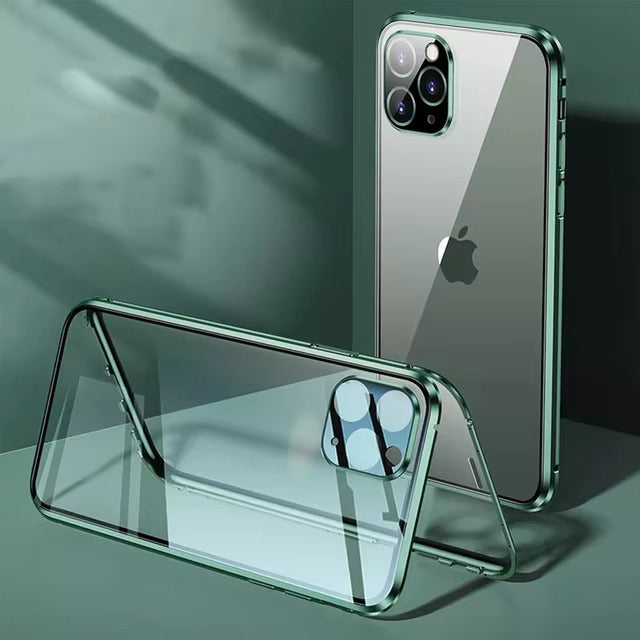 Premium Apple iPhone Case MagSafe Compatible, Camera Lens & Screen  Protection Cover with Double Glass Snap Lock