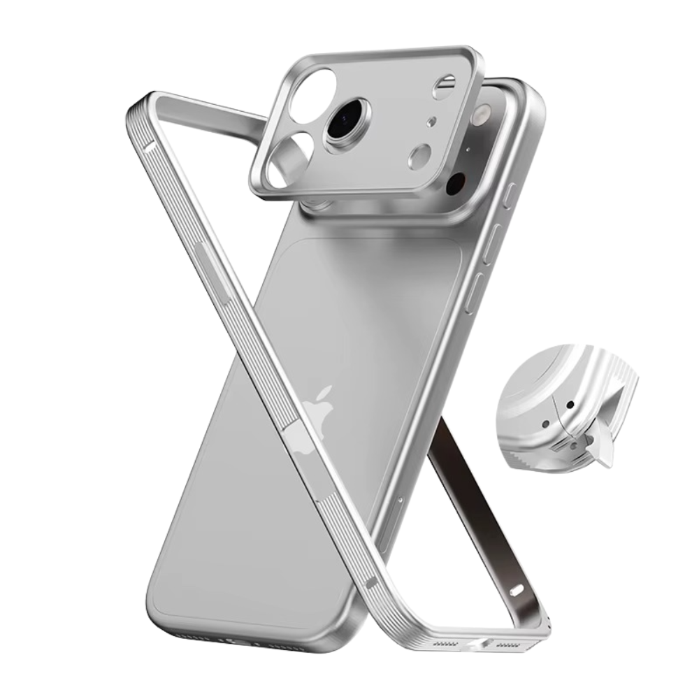 Premium Metal Frame iPhone Case – MagSafe Compatible Protective Cover with Heat Dissipation Design, Anti-Slip Grip and Raised Camera Lens Protector