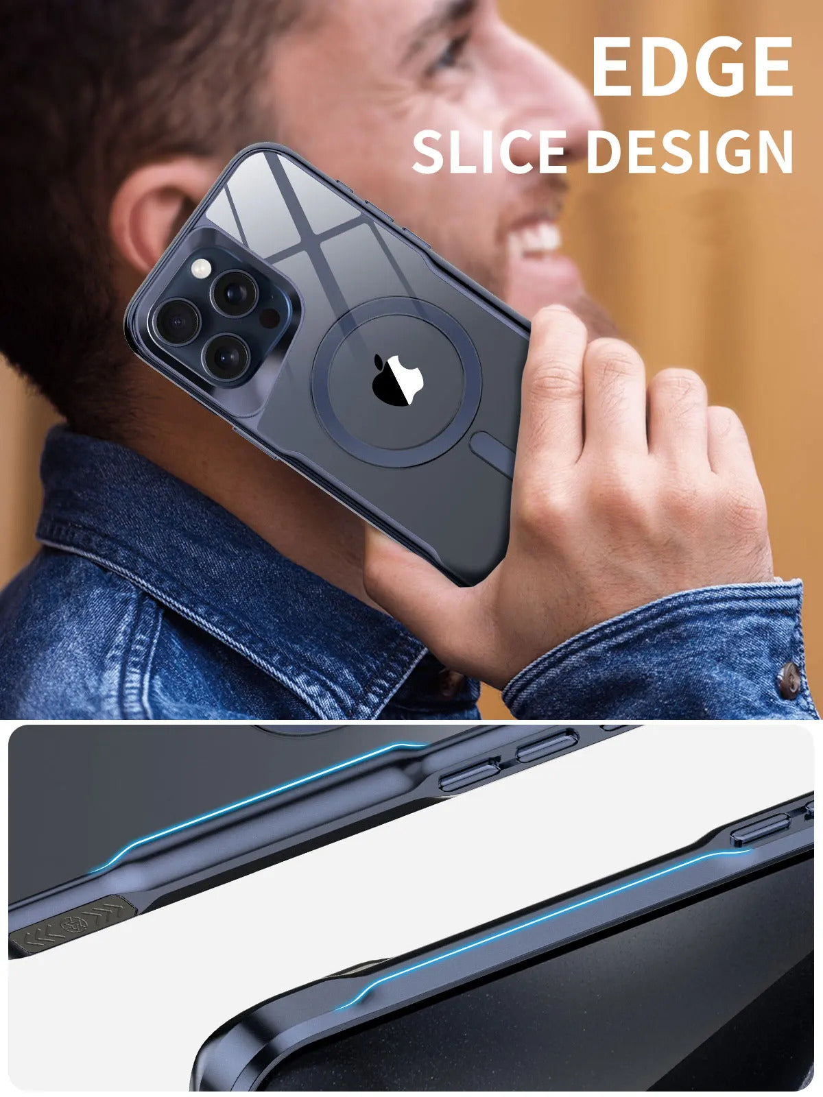 Luxury Plating Frame MagSafe iPhone Case - Magnetic Transparent Cover, Wireless Charging Compatible Case for iPhone