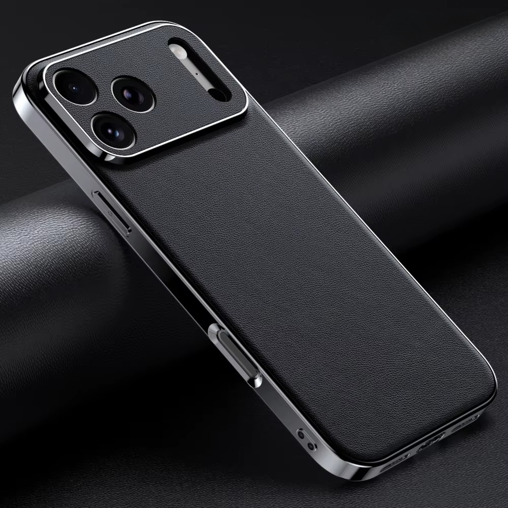 Luxury Genuine Leather iPhone Case – Premium Cowhide Protective Cover with Full Camera Lens Protection, Shockproof Frame and Anti-Slip Matte Finish