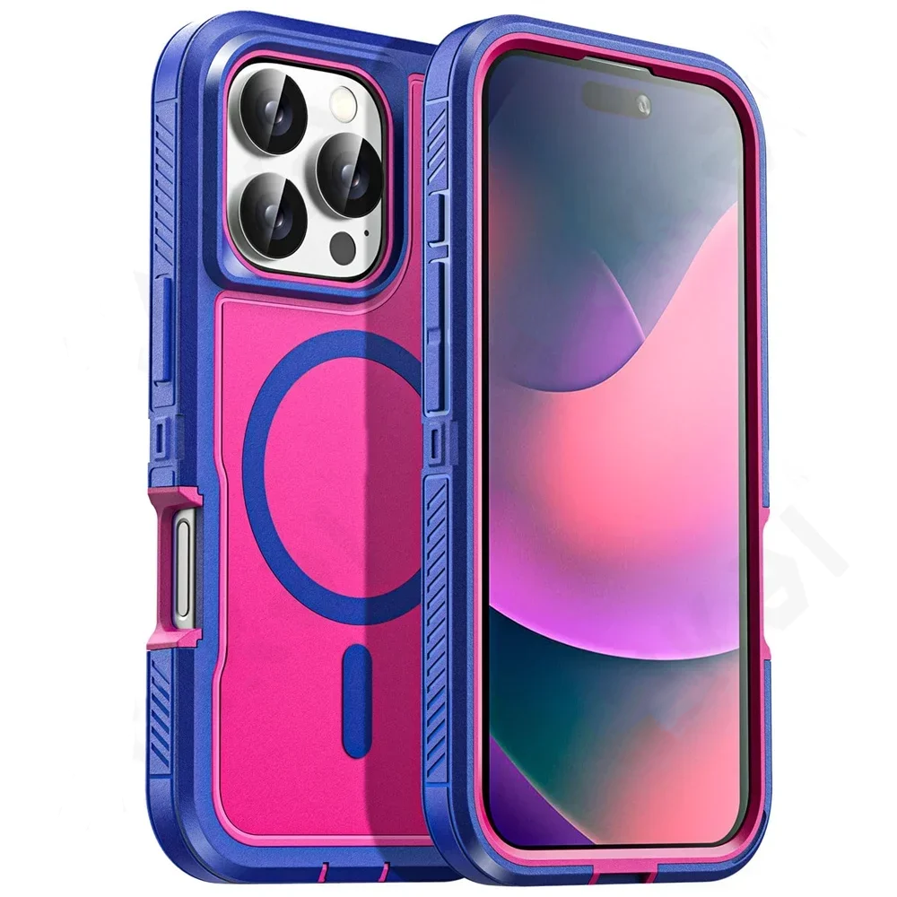 Robuste, stoßfeste iPhone-Hülle – Robuste Schutzhülle mit Ständer, kratzfest, Rundumschutz für iPhone-Modelle