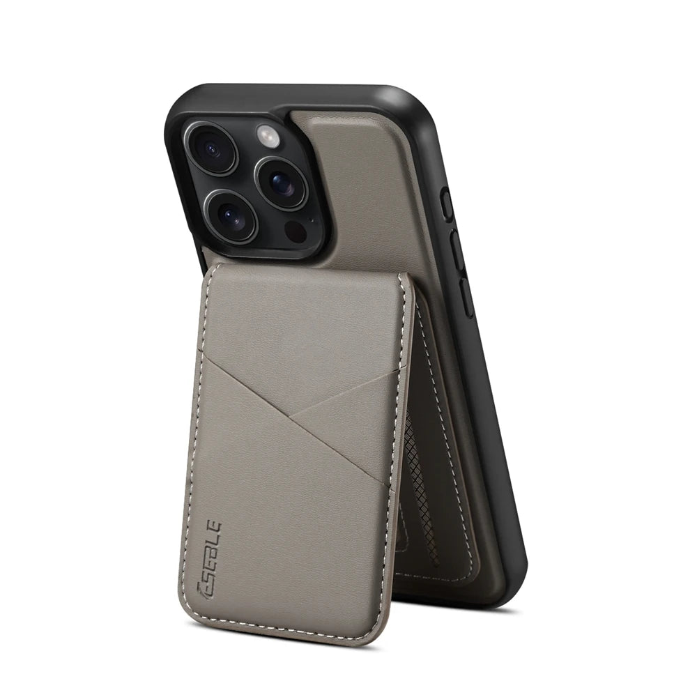 Luxuriöse magnetische Leder-Brieftaschenhülle für iPhone – 2-in-1-MagSafe-Kartenhalter, Ständer, stoßfester Schutz, Premium-Design, kabelloses Laden kompatibel für iPhone-Modelle
