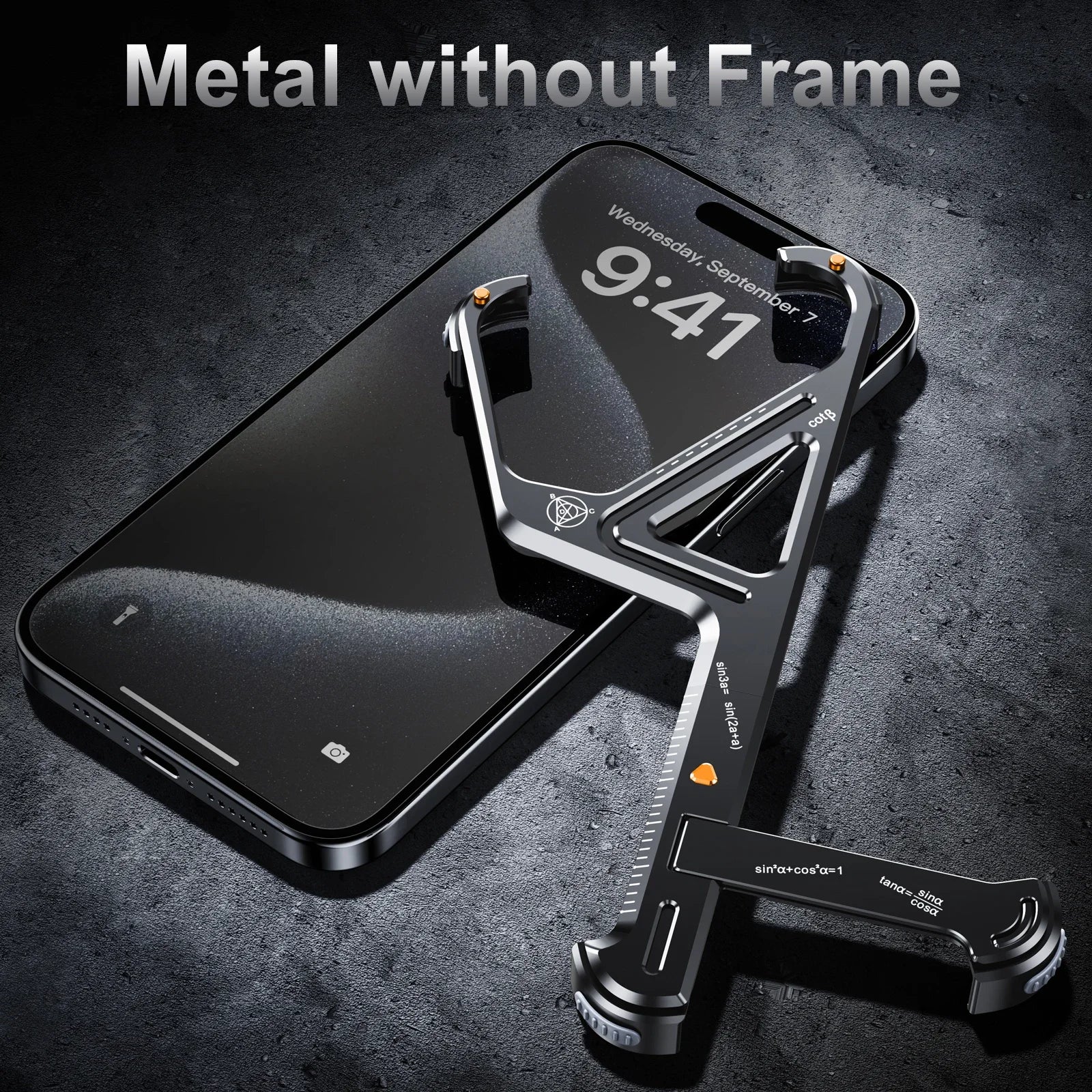 Luxury Geometric Metal iPhone Case – Aluminum Alloy Shockproof Cover with  Stand for iPhone Models Stylish and Durable Design